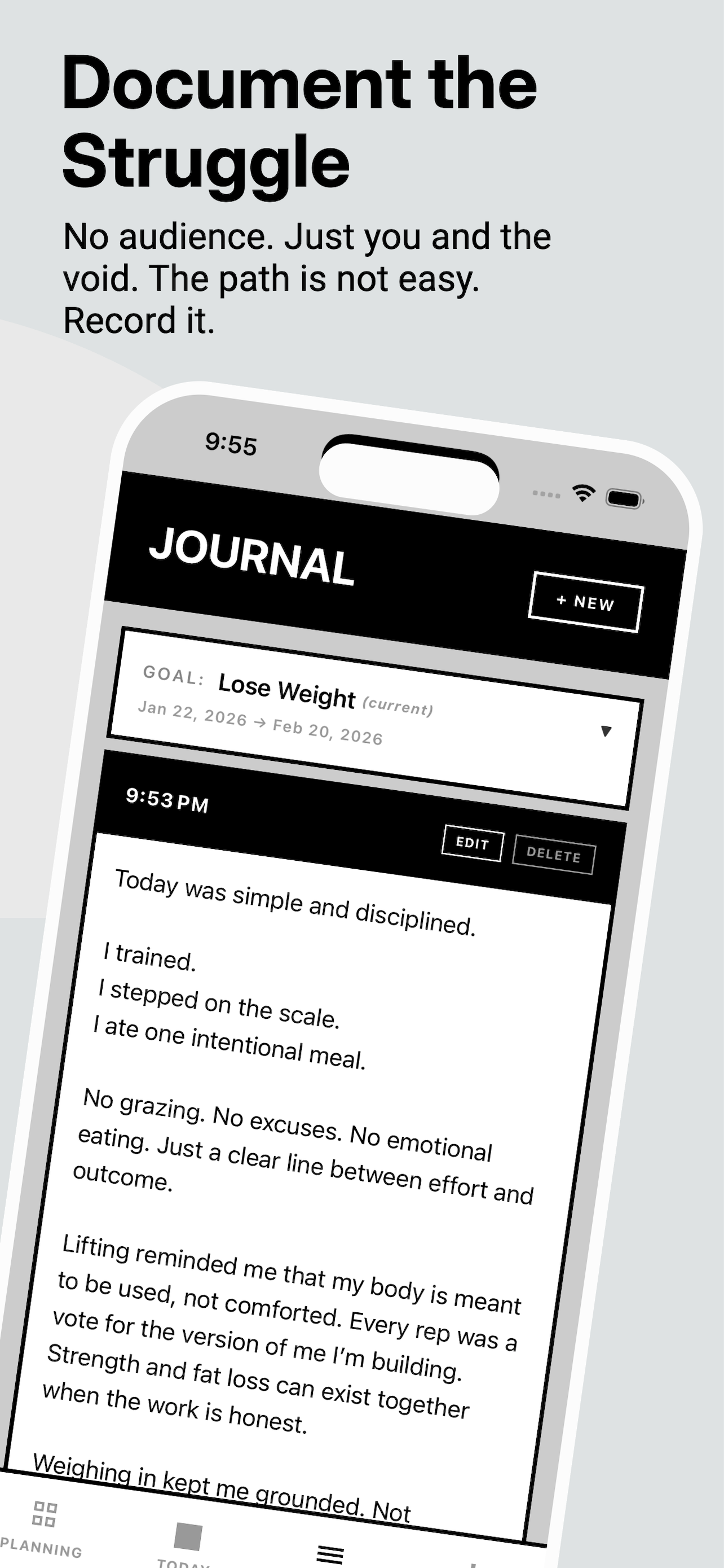 Journal - document the struggle